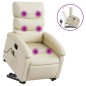 vidaXL Sillón reclinable de masaje de pie cuero artificial color crema vidaXL Sillón reclinable de masaje de pie cuero artificial color crema