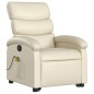 vidaXL Sillón reclinable de masaje de pie cuero artificial color crema vidaXL Sillón reclinable de masaje de pie cuero artificial color crema