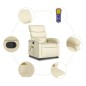 vidaXL Sillón reclinable de masaje de pie cuero artificial color crema vidaXL Sillón reclinable de masaje de pie cuero artificial color crema