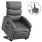 vidaXL Sillón reclinable elevable cuero artificial gris vidaXL Sillón reclinable elevable cuero artificial gris