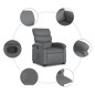 vidaXL Sillón reclinable elevable cuero artificial gris vidaXL Sillón reclinable elevable cuero artificial gris