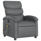 vidaXL Sillón de masaje reclinable eléctrico cuero sintético gris vidaXL Sillón de masaje reclinable eléctrico cuero sintético gris