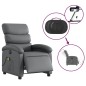 vidaXL Sillón de masaje reclinable eléctrico cuero sintético gris vidaXL Sillón de masaje reclinable eléctrico cuero sintético gris