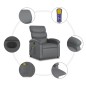 vidaXL Sillón de masaje reclinable eléctrico cuero sintético gris vidaXL Sillón de masaje reclinable eléctrico cuero sintético gris
