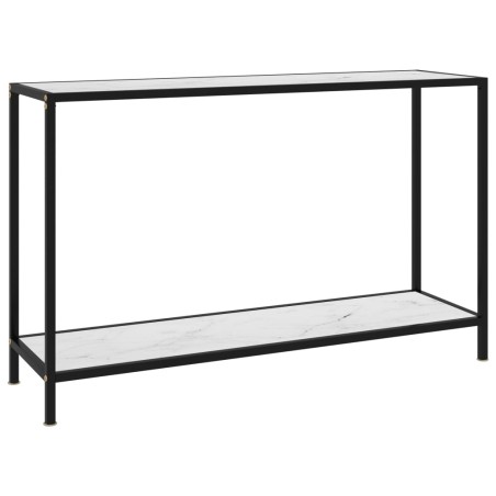 vidaXL Mesa de consola blanco vidrio templado 120x35x75 cm 