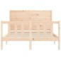 vidaXL Estructura de cama con cabecero madera maciza 140x200 cm