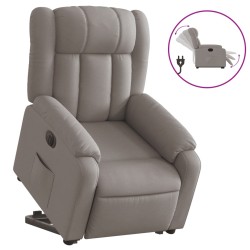 vidaXL Sillón eléctrico reclinable elevable de tela gris taupe