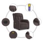vidaXL Sillón masaje eléctrico reclinable elevable tela marrón oscuro vidaXL Sillón masaje eléctrico reclinable elevable tela marrón oscuro