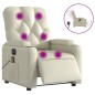 vidaXL Sillón de masaje reclinable eléctrico cuero sintético crema vidaXL Sillón de masaje reclinable eléctrico cuero sintético crema