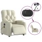 vidaXL Sillón de masaje reclinable eléctrico cuero sintético crema vidaXL Sillón de masaje reclinable eléctrico cuero sintético crema