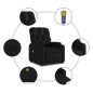vidaXL Sillón reclinable de masaje de pie cuero artificial negro vidaXL Sillón reclinable de masaje de pie cuero artificial negro