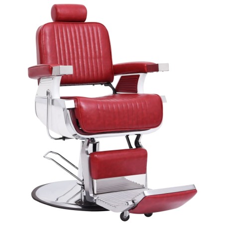vidaXL Silla de peluquería de cuero sintético rojo 68x69x116 cm