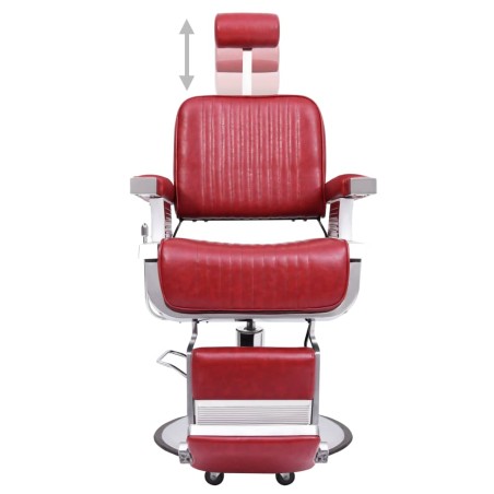 vidaXL Silla de peluquería de cuero sintético rojo 68x69x116 cm