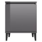 vidaXL Mesita de noche con patas de metal gris brillante 40x30x50 cm vidaXL Mesita de noche con patas de metal gris brillante 40x30x50 cm