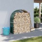 vidaXL Leñero de acero galvanizado verde 120x45x140 cm