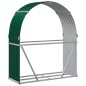 vidaXL Leñero de acero galvanizado verde 120x45x140 cm