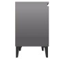 vidaXL Mesita de noche con patas de metal gris brillante 40x30x50 cm vidaXL Mesita de noche con patas de metal gris brillante 40x30x50 cm