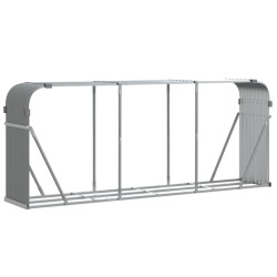 vidaXL Leñero de acero galvanizado gris claro 234x45x100 cm