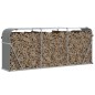 vidaXL Leñero de acero galvanizado gris claro 234x45x100 cm vidaXL Leñero de acero galvanizado gris claro 234x45x100 cm