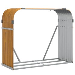 vidaXL Leñero de acero galvanizado marrón claro 120x45x100 cm