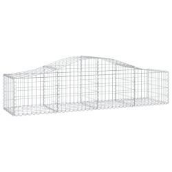 vidaXL Cesta de gaviones forma arco hierro galvanizado 200x50x40/60 cm