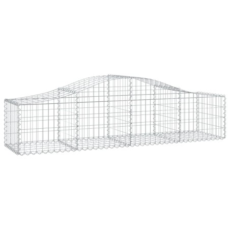 vidaXL Cesta de gaviones forma arco hierro galvanizado 200x50x40/60 cm