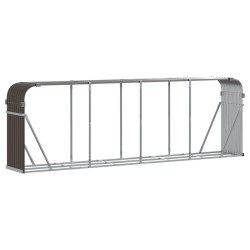 vidaXL Leñero de acero galvanizado marrón 300x45x100 cm
