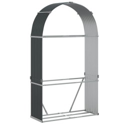 vidaXL Leñero de acero galvanizado gris antracita 120x45x210 cm