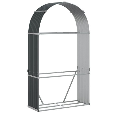 vidaXL Leñero de acero galvanizado gris antracita 120x45x210 cm
