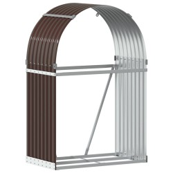 vidaXL Leñero de acero galvanizado marrón 80x45x120 cm
