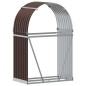vidaXL Leñero de acero galvanizado marrón 80x45x120 cm vidaXL Leñero de acero galvanizado marrón 80x45x120 cm