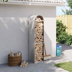 vidaXL Leñero de acero galvanizado gris claro 40x45x170 cm