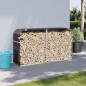 vidaXL Leñero de acero galvanizado marrón 180x45x100 cm