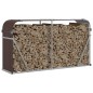 vidaXL Leñero de acero galvanizado marrón 180x45x100 cm