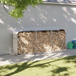 vidaXL Leñero de acero galvanizado plateado 234x45x100 cm