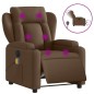 vidaXL Sillón reclinable de masaje eléctrico tela marrón vidaXL Sillón reclinable de masaje eléctrico tela marrón