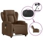 vidaXL Sillón reclinable de masaje eléctrico tela marrón vidaXL Sillón reclinable de masaje eléctrico tela marrón