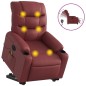 vidaXL Sillón de masaje elevable eléctrico cuero artificial rojo tinto vidaXL Sillón de masaje elevable eléctrico cuero artificial rojo tinto