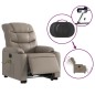 vidaXL Sillón reclinable de masaje eléctrico cuero sintético capuchino vidaXL Sillón reclinable de masaje eléctrico cuero sintético capuchino