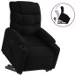 vidaXL Sillón reclinable elevable tela negro vidaXL Sillón reclinable elevable tela negro