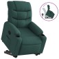 vidaXL Sillón reclinable elevable tela verde oscuro vidaXL Sillón reclinable elevable tela verde oscuro