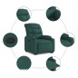 vidaXL Sillón reclinable elevable tela verde oscuro vidaXL Sillón reclinable elevable tela verde oscuro