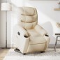 vidaXL Sillón reclinable elevable de tela color crema vidaXL Sillón reclinable elevable de tela color crema