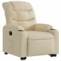 vidaXL Sillón reclinable elevable de tela color crema vidaXL Sillón reclinable elevable de tela color crema