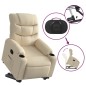 vidaXL Sillón reclinable elevable de tela color crema vidaXL Sillón reclinable elevable de tela color crema
