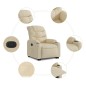 vidaXL Sillón reclinable elevable de tela color crema vidaXL Sillón reclinable elevable de tela color crema