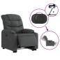 vidaXL Sillón eléctrico reclinable elevable de tela gris oscuro vidaXL Sillón eléctrico reclinable elevable de tela gris oscuro