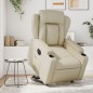 vidaXL Sillón reclinable elevable eléctrico de cuero sintético crema vidaXL Sillón reclinable elevable eléctrico de cuero sintético crema