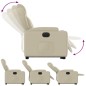 vidaXL Sillón reclinable elevable eléctrico de cuero sintético crema vidaXL Sillón reclinable elevable eléctrico de cuero sintético crema