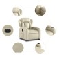 vidaXL Sillón reclinable elevable eléctrico de cuero sintético crema vidaXL Sillón reclinable elevable eléctrico de cuero sintético crema